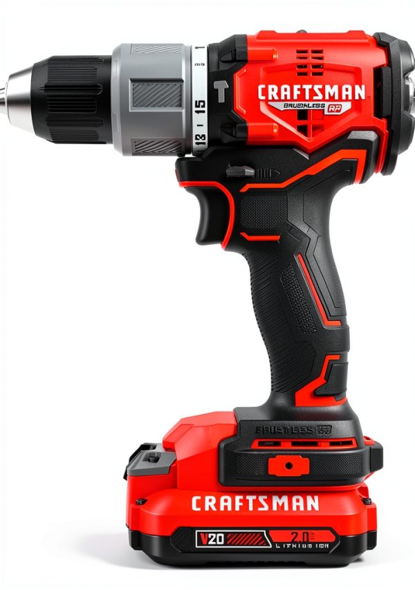 CRAFTSMAN V20 Cordless Hammer Drill Kit, 1/2 inch, 2 Batteries and Charger Included (CMCD732D2)-2