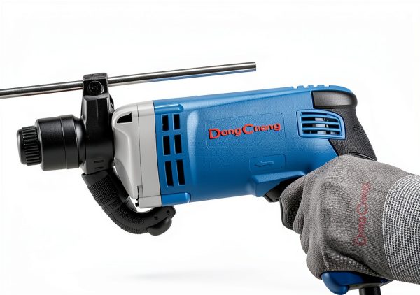 Hammer Drill DongCheng 6A 1/2" Keyed Chuck with 15‑Piece Bit Set Blue-6